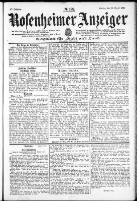 Rosenheimer Anzeiger Dienstag 20. August 1901