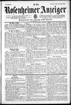 Rosenheimer Anzeiger Donnerstag 22. August 1901