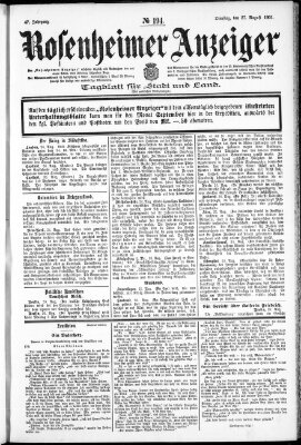 Rosenheimer Anzeiger Dienstag 27. August 1901