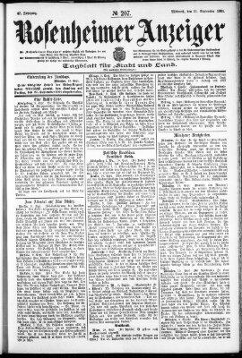 Rosenheimer Anzeiger Mittwoch 11. September 1901