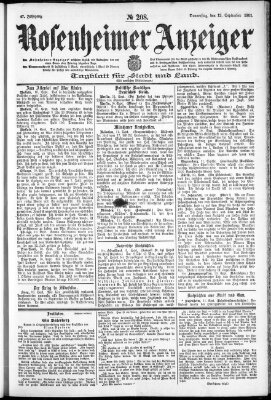 Rosenheimer Anzeiger Donnerstag 12. September 1901