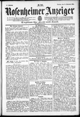 Rosenheimer Anzeiger Sonntag 15. September 1901