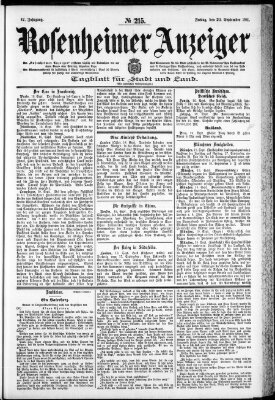 Rosenheimer Anzeiger Freitag 20. September 1901