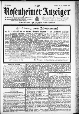 Rosenheimer Anzeiger Sonntag 22. September 1901