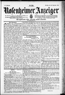 Rosenheimer Anzeiger Dienstag 24. September 1901