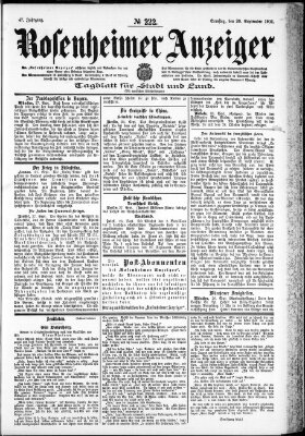 Rosenheimer Anzeiger Samstag 28. September 1901