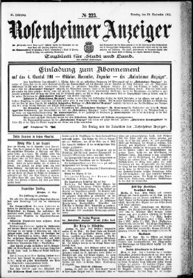 Rosenheimer Anzeiger Sonntag 29. September 1901