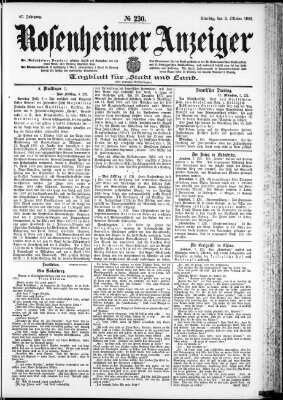 Rosenheimer Anzeiger Dienstag 8. Oktober 1901