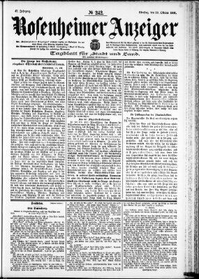 Rosenheimer Anzeiger Dienstag 22. Oktober 1901