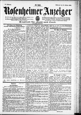 Rosenheimer Anzeiger Mittwoch 23. Oktober 1901