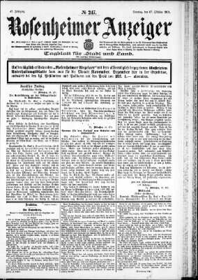 Rosenheimer Anzeiger Sonntag 27. Oktober 1901