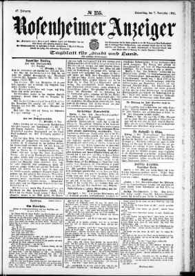 Rosenheimer Anzeiger Donnerstag 7. November 1901