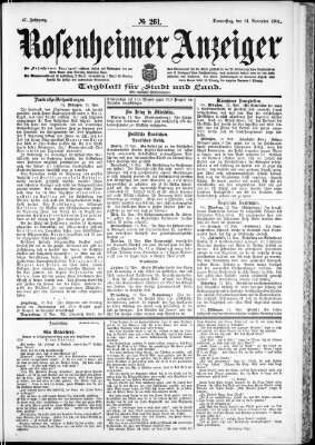 Rosenheimer Anzeiger Donnerstag 14. November 1901