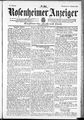 Rosenheimer Anzeiger Sonntag 17. November 1901