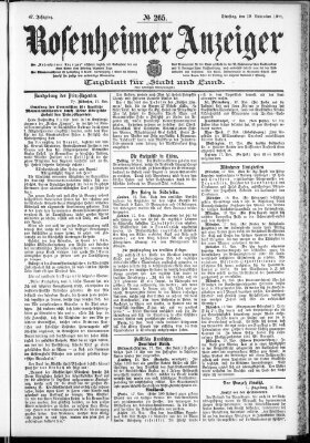 Rosenheimer Anzeiger Dienstag 19. November 1901