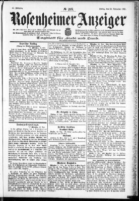 Rosenheimer Anzeiger Freitag 22. November 1901