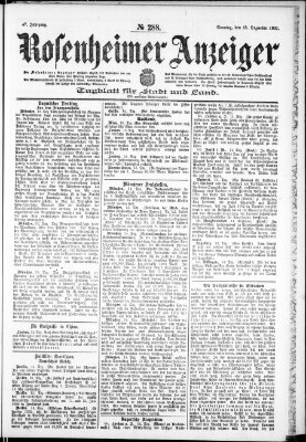 Rosenheimer Anzeiger Sonntag 15. Dezember 1901