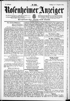 Rosenheimer Anzeiger Dienstag 17. Dezember 1901