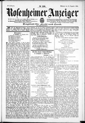 Rosenheimer Anzeiger Mittwoch 25. Dezember 1901