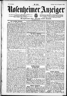 Rosenheimer Anzeiger Samstag 28. Dezember 1901