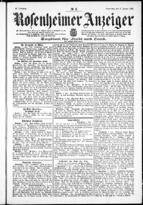 Rosenheimer Anzeiger Donnerstag 9. Januar 1902