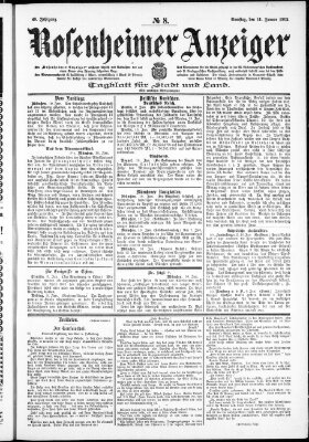 Rosenheimer Anzeiger Samstag 11. Januar 1902