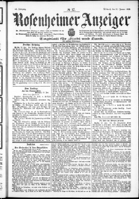 Rosenheimer Anzeiger Mittwoch 22. Januar 1902