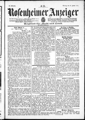 Rosenheimer Anzeiger Sonntag 26. Januar 1902