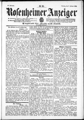 Rosenheimer Anzeiger Sonntag 9. Februar 1902