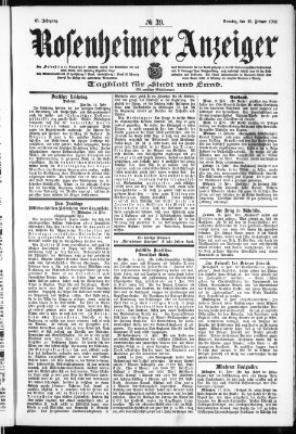 Rosenheimer Anzeiger Sonntag 16. Februar 1902