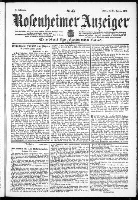 Rosenheimer Anzeiger Freitag 21. Februar 1902