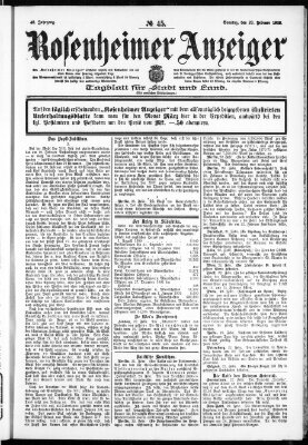 Rosenheimer Anzeiger Sonntag 23. Februar 1902