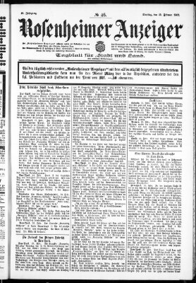 Rosenheimer Anzeiger Dienstag 25. Februar 1902