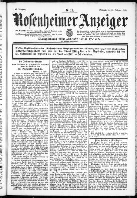 Rosenheimer Anzeiger Mittwoch 26. Februar 1902