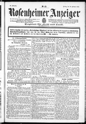 Rosenheimer Anzeiger Freitag 28. Februar 1902