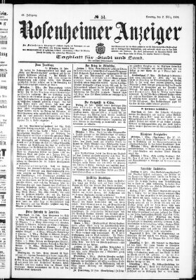 Rosenheimer Anzeiger Sonntag 2. März 1902