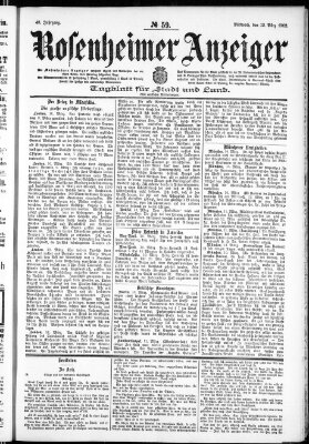 Rosenheimer Anzeiger Mittwoch 12. März 1902