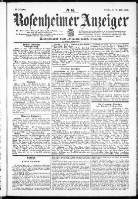 Rosenheimer Anzeiger Samstag 22. März 1902