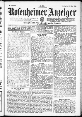 Rosenheimer Anzeiger Freitag 28. März 1902