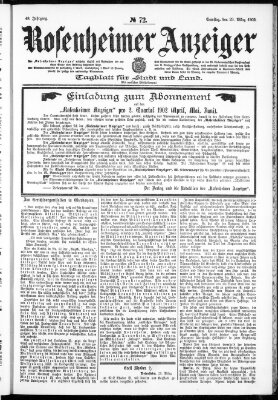 Rosenheimer Anzeiger Samstag 29. März 1902