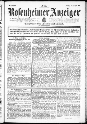 Rosenheimer Anzeiger Samstag 5. April 1902