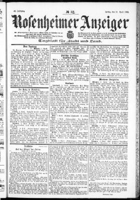 Rosenheimer Anzeiger Freitag 11. April 1902