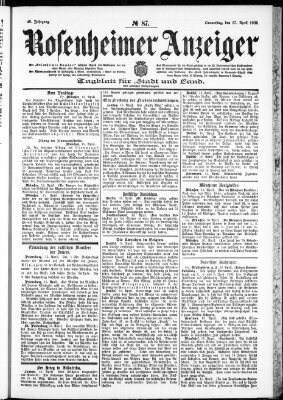 Rosenheimer Anzeiger Donnerstag 17. April 1902