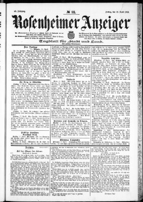 Rosenheimer Anzeiger Freitag 18. April 1902