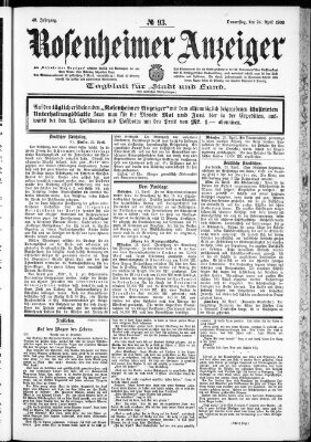 Rosenheimer Anzeiger Donnerstag 24. April 1902