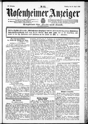 Rosenheimer Anzeiger Samstag 26. April 1902