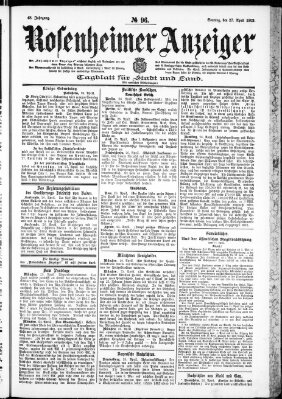 Rosenheimer Anzeiger Sonntag 27. April 1902