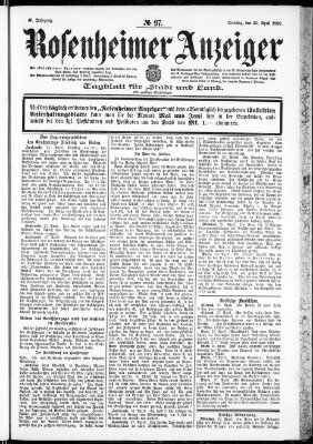 Rosenheimer Anzeiger Dienstag 29. April 1902