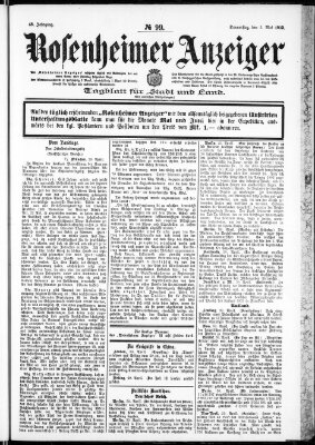 Rosenheimer Anzeiger Donnerstag 1. Mai 1902