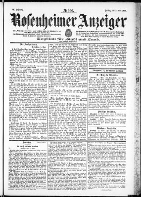 Rosenheimer Anzeiger Freitag 2. Mai 1902